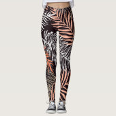 Doodle Palm: Hand-getrokken bladpatroon. Leggings (Voorkant)