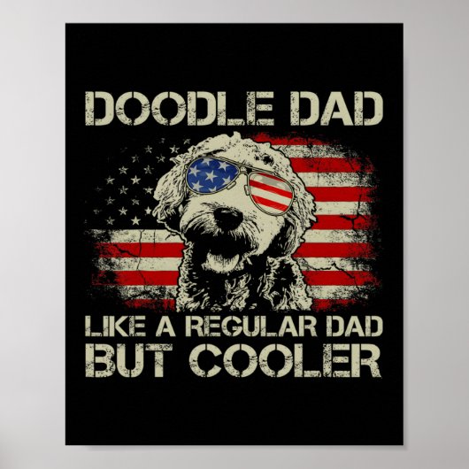 Doodle Papa Als Gewone Papa Maar Koeler Goldendood Poster (Voorkant)
