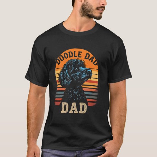 Doodle papa retro Doodle hond T-shirt (Voorkant)