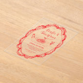 Doodle Pasta and Pacifiers Baby Shower Acryl Uitnodigingen (Laagn)