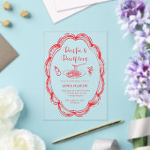 Doodle Pasta and Pacifiers Baby Shower Acryl Uitnodigingen (Insitu (Huwelijk))