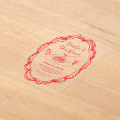 Doodle Pasta en Fopspenen Baby Shower Acryl Uitnodigingen (Laagn)