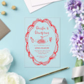 Doodle Pasta en Fopspenen Baby Shower Acryl Uitnodigingen (Insitu (Huwelijk))