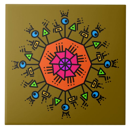 Doodle patroon 2 tegeltje (Voorkant)