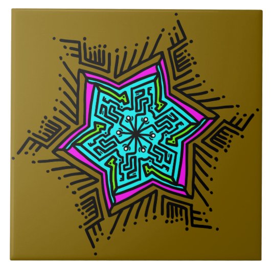 Doodle patroon 3 tegeltje (Voorkant)