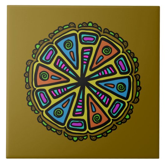 Doodle patroon 4 tegeltje (Voorkant)