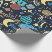 Doodle-patroon in de ruimte cadeaupapier (Hoek)