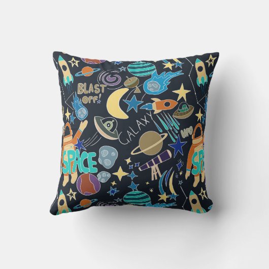 Doodle-patroon in de ruimte kussen (Achterkant)
