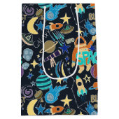 Doodle-patroon in de ruimte medium cadeauzakje (Achterkant)