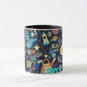 Doodle-patroon in de ruimte mok (Midden)