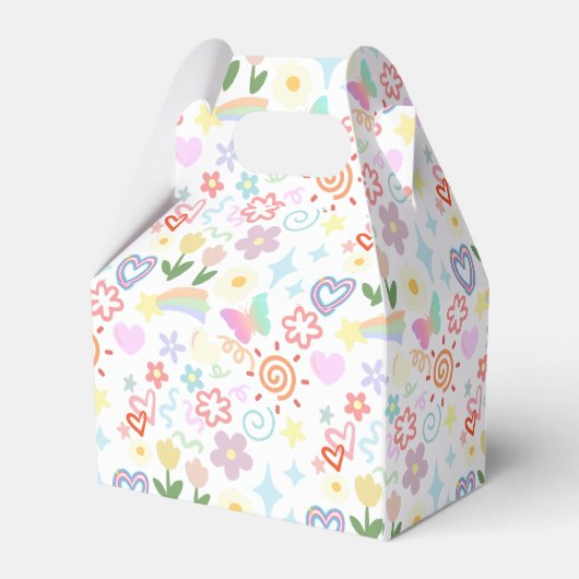 Doodle patroon pastel schaduw bedankdoosjes (Achterkant)