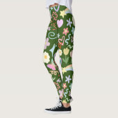 Doodle patroon pastel schaduw D Groen BG Leggings (Links)