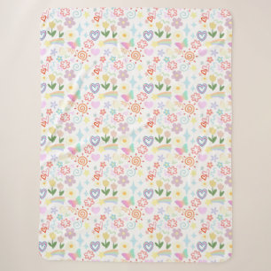 Doodle patroon pastel schaduw sherpa deken
