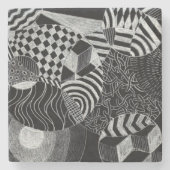 Doodle Patroon Stenen Onderzetter (Voorkant)