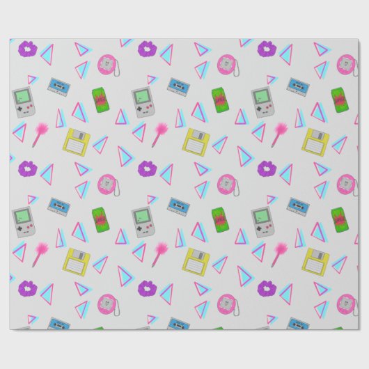 Doodle Pattern van 90 jaar Cadeaupapier (Vlak)