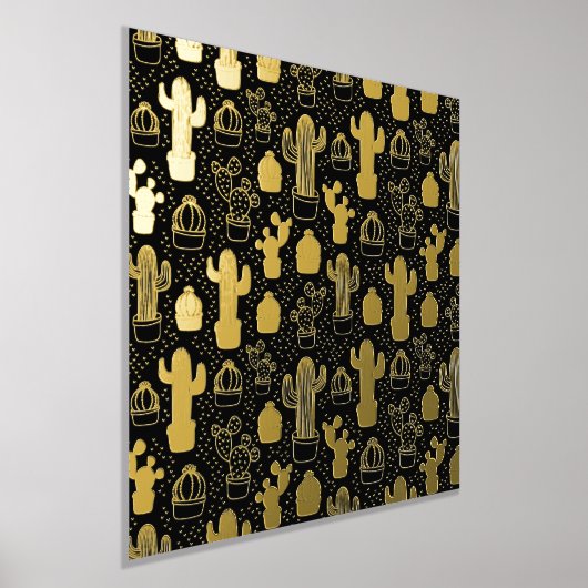 Doodle Pattern voor zwarte en witte cactus Folie Afdrukken (Laagn)