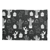 Doodle Pattern voor zwarte en witte cactus Kussensloop (Achterkant)