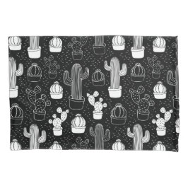 Doodle Pattern voor zwarte en witte cactus Kussensloop