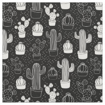 Doodle Pattern voor zwarte en witte cactus
