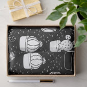 Doodle Pattern voor zwarte en witte cactus Tissuepapier (Geschenk)