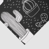 Doodle Pattern voor zwarte en witte cactus Tissuepapier (Detail)