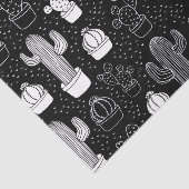 Doodle Pattern voor zwarte en witte cactus Tissuepapier (Detail)