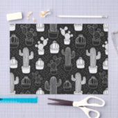 Doodle Pattern voor zwarte en witte cactus Tissuepapier (Craft)