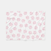 Doodle Paws, Dog Paws, Baby Pink Paws Fleece Deken (Voorkant (Horizontaal))
