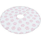 Doodle Paws, Dog Paws, Baby Pink Paws Kerstboom Rok (Gekanteld)