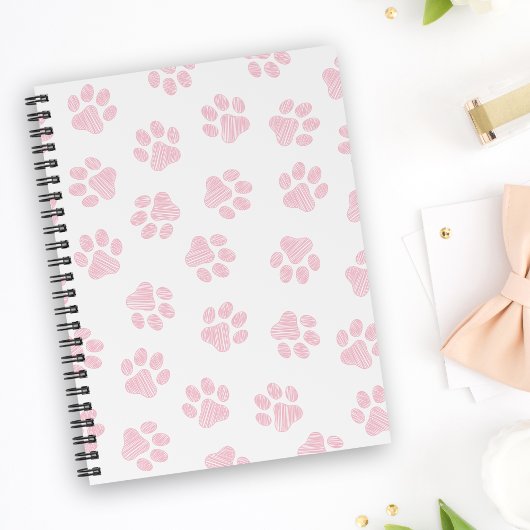 Doodle Paws, Dog Paws, Baby Pink Paws Notitieboek