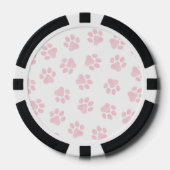 Doodle Paws, Dog Paws, Baby Pink Paws Poker Chips (Voorkant)