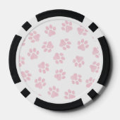 Doodle Paws, Dog Paws, Baby Pink Paws Poker Chips (Achterkant)