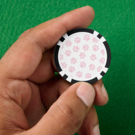 Doodle Paws, Dog Paws, Baby Pink Paws Poker Chips