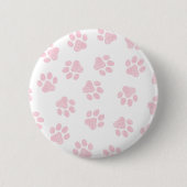 Doodle Paws, Dog Paws, Baby Pink Paws Ronde Button 5,7 Cm (Voorkant)