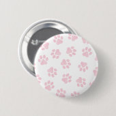 Doodle Paws, Dog Paws, Baby Pink Paws Ronde Button 5,7 Cm (Voorkant /achterkant)