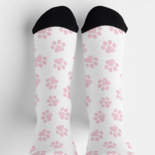 Doodle Paws, Dog Paws, Baby Pink Paws Sokken