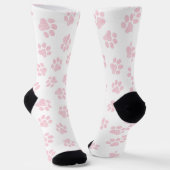Doodle Paws, Dog Paws, Baby Pink Paws Sokken (Gebogen)