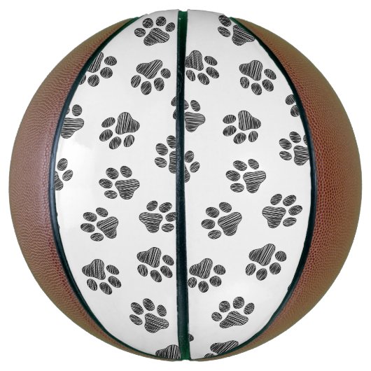 Doodle Paws, Dog Paws, Black Paws Basketbal (Verticaal)