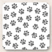 Doodle Paws, Dog Paws, Black Paws Bier Onderzetter (Voorkant)