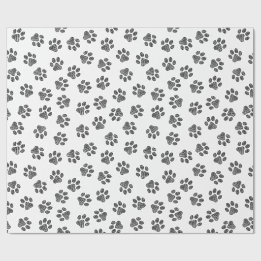 Doodle Paws, Dog Paws, Black Paws Cadeaupapier (Vlak)