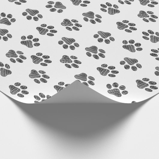Doodle Paws, Dog Paws, Black Paws Cadeaupapier (Hoek)