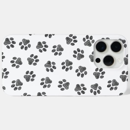 Doodle Paws, Dog Paws, Black Paws Case-Mate iPhone Case (Achterkant (horizontaal))