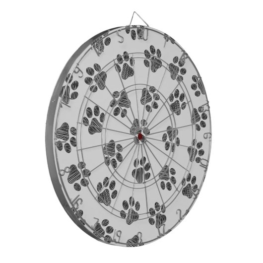 Doodle Paws, Dog Paws, Black Paws Dartbord (Voorkant Links)