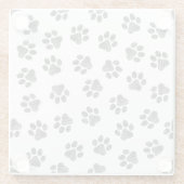 Doodle Paws, Dog Paws, Black Paws Glazen Onderzetter (Achterkant)
