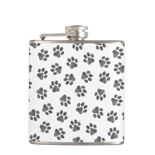 Doodle Paws, Dog Paws, Black Paws Heupfles (Voorkant)