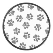 Doodle Paws, Dog Paws, Black Paws Hockey Puck (Voorkant)