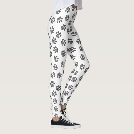 Doodle Paws, Dog Paws, Black Paws Leggings (Rechts)