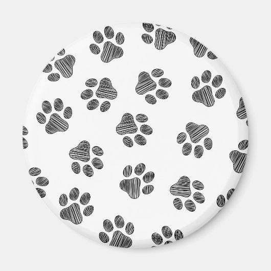Doodle Paws, Dog Paws, Black Paws Magneet (Voorkant)