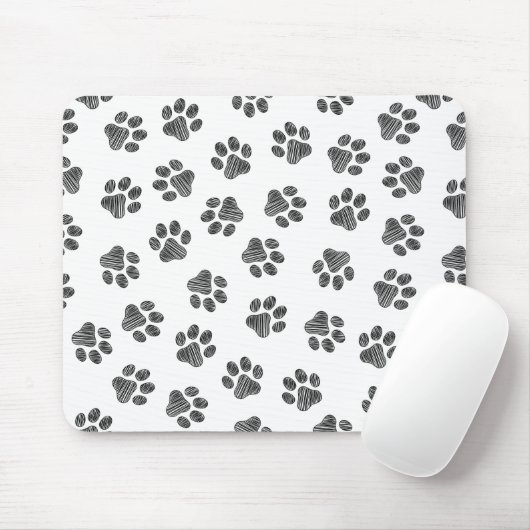 Doodle Paws, Dog Paws, Black Paws Muismat (Met muis)