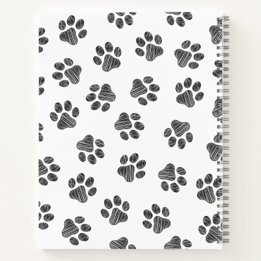 Doodle Paws, Dog Paws, Black Paws Notitieboek (Achterkant)